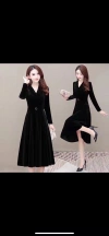 Spring and Autumn's new fashionable and trendy waist-cinching dress Specification image